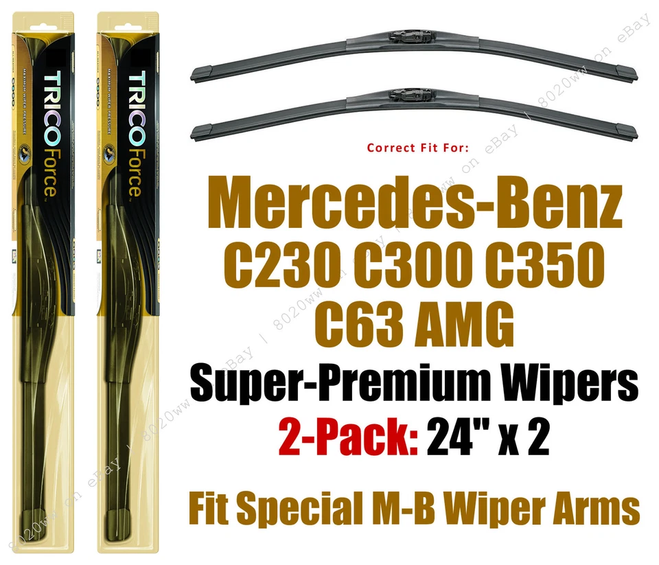 Limpadores pacote com 2 ajuste 2008-2009 Mercedes-Benz C230, C300, C350, C63 AMG - 25240x2 - Imagem 1 de 1