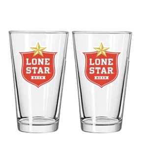 Set of Lone Star Beer Glasses (2) 16oz, Pint size Tumbler Soda Seltzer Tea Water - Picture 1 of 1