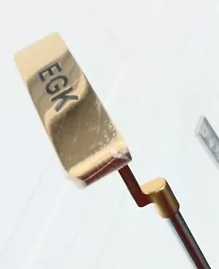New EGK Gold Color Blade Putter 34" Long Steel Apollo EGK PHLAT PUTTER GRIP - Picture 1 of 7