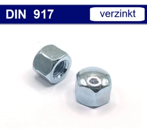 Hutmuttern M4 - M16, niedrige Form DIN 917 Gewinde Stahl verzinkt Hutmutter - Bild 1 von 9