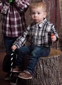 Wrangler Baby Infant Boys Long Sleeve Plaid Cowboy Western Shirt 18m Kids Suit - Picture 1 of 6