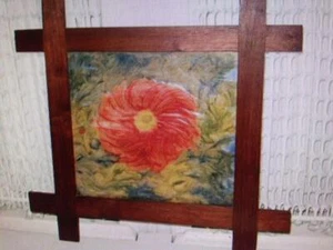 Quadro vintage, 18” x 17” con cornice floreale dito - Foto 1 di 5