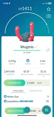 Wugtrio Pokemon, PoGo Trade *Read Description*Cheap,Safe and Fast - Image 1 of 2