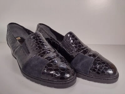 Rieker Antistress Black Mock Croc Leather Shoe UK Size 5 US Size 7 - Image 1 of 4