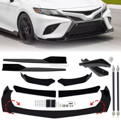 Negro brillante para Toyota Camry SE XSE 00-21 parachoques delantero labio faldón lateral labio trasero Foto 1 de 4