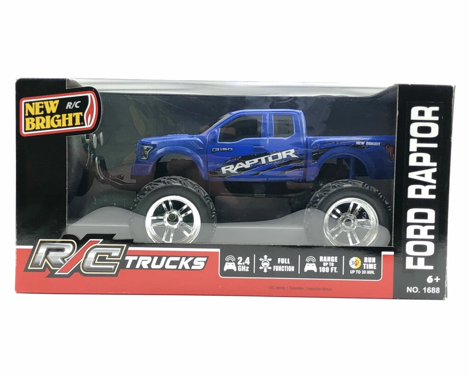 R/c Remote Control Truck Blue Ford Raptor F150 by Bright 2.4 GHz #1688