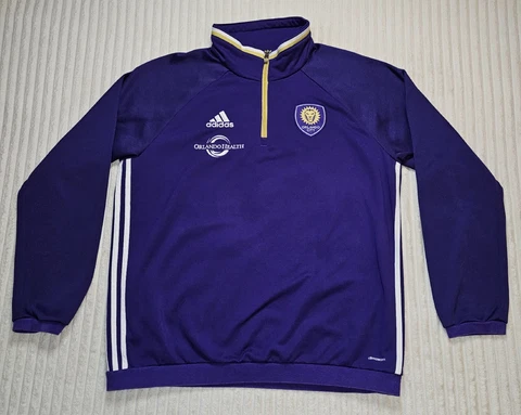 Adidas MLS Orlando City Soccer Club Jacket Full Zip Purple Mens Size LARGE Cover