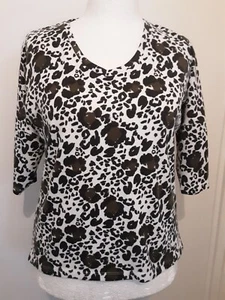 ladies top size 16 brown and cream animal print design originals - Picture 1 of 5