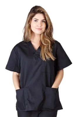 Natural Uniforms Scrub Top Unisex Medical V-Neck Top for Men and Women CHK101 - Image 1 of 4