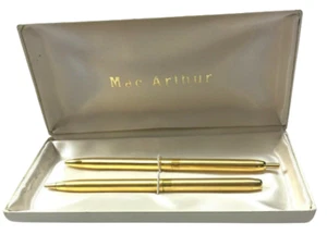 Vintage MacArthur Goldtone Pen Pencil Set With Box Gift Collectible - Picture 1 of 7