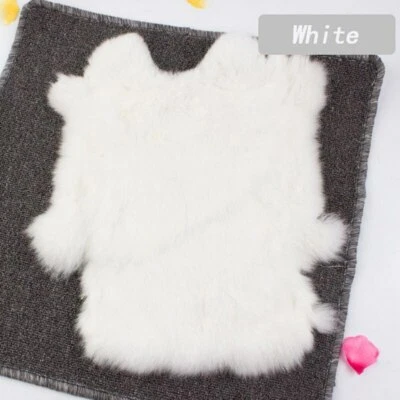 Piel de conejo real teñida ropa hágalo usted mismo tela de costura cuero esponjoso piel decoración del hogar Foto 1 de 4