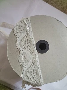Vintage HUGE Roll Cream Edging Lace Trim Scallop Edge 2.25" Approx 120 Yards - Picture 1 of 5