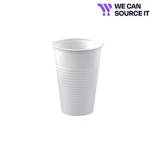 7oz Water Cups Disposable Reusable Plastic cups White Plastic Drinking Cups UK - Picture 1 of 7
