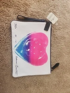 Rarität Coach Richard Bernstein Kalbsleder/Multi Heart Zip Pouch Neu - Bild 1 von 8