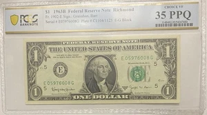 1963 $1 Joseph Barr Note PCGS CHOICE VF 35 Nice Collectible Rare - Picture 1 of 2
