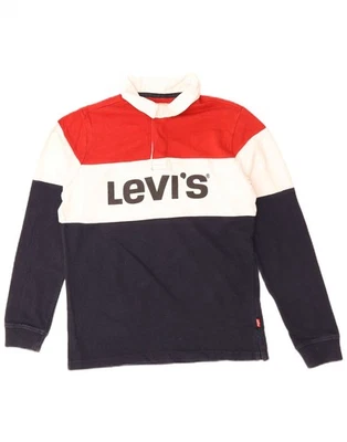 LEVI'S Boys Long Sleeve Polo Shirt 11-12 Years Multicoloured Colourblock AW27 - Image 1 of 3