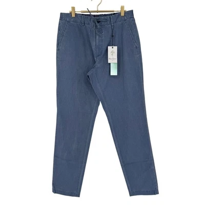 Мужские повседневные брюки Robert Graham SHECKTER из сплетенного хлопка саржи; темно-синий 32 - Изображение 1 из 4