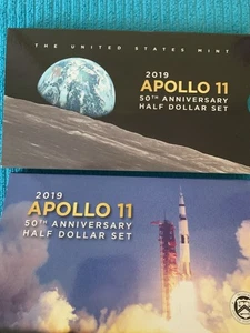 Set 2 monete S Apollo 11 50° anniversario 2019 con prova inversa migliorata Kennedy💎 - Foto 1 di 9