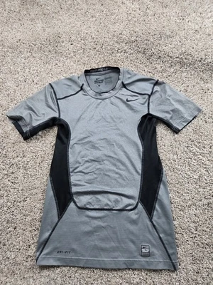 Nike Pro Combat Dri-Fit Shirt Mens Medium Gray Short Sleeve Vented Compression  - Image 1 of 4