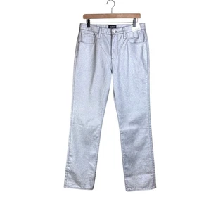 J. Jeans Crew Collection 28 nuovi con etichette argento metallizzato cerato vita media slouchy dritti - Foto 1 di 9