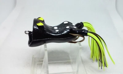 Señuelo de pesca a prueba de enganches Moss Master Tournament Popper negro 2,25" Soft Topwater Foto 1 de 4