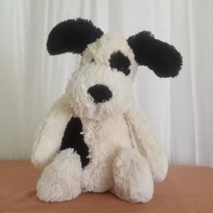JELLYCAT Welpe Bashful schwarz weiße Punkte Stofftier Plüschhund 12 Zoll schlaff weich - Bild 1 von 6