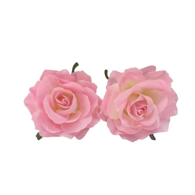 2 Pack 4 Pink Rose Flower Hair Clips, Brooch, Floral, Bride, Wedding, Party - Image 1 of 4