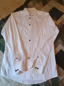 Men s ETON White Button Down Dress Shirt Slim Fit Size 39 / 15.5 - Picture 1 of 3