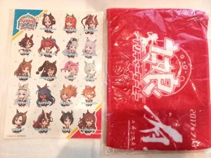 Uma Musume Ariake Memorial Scarf Towel & 2nd Event Sticker Set Unopened Limited - Picture 1 of 7