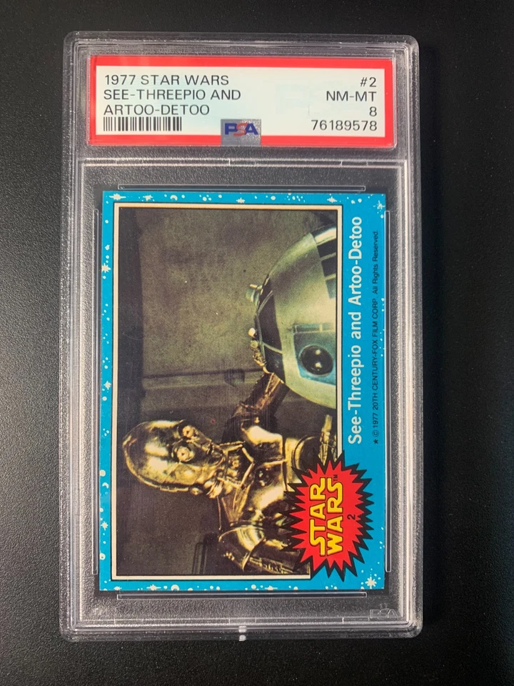 1977 Topps Star Wars #2 See-Threepio and Artoo-Detoo Graded PSA 8 - Image 1 of 2