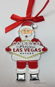 Welcome To Las Vegas Sign Christmas Tree Holiday Hanging Ornament Santa Red - Picture 1 of 1
