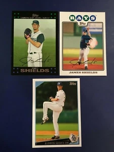 2007 2008 2009 Topps JAMES SHIELDS Lot 3 Tampa Bay Devil Rays Sharp !    - Picture 1 of 1