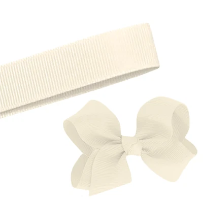 5 Yards Solid Creamy Ivory Grosgrain Ribbon Yardage DIY Crafts Bows USA - Image 1 of 2