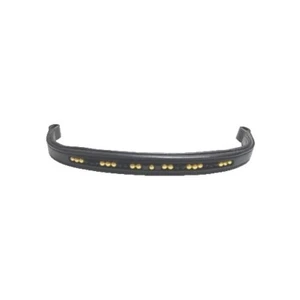 Neu Designer Gold Perlen & schwarze Kugeln Stirnband englisches Leder schwarz voll (T36) - Bild 1 von 3