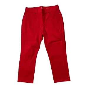 Pantalones de mezclilla recortados New Directions rojos ajustados para mujer 10R elásticos cómodos usados en excelente estado - Imagen 1 de 8