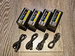4 x 10800mAh Sony NP-F980 NP-F970 NP-F960 Battery, 5v USB Output, UCB-C Charging - Picture 1 of 20