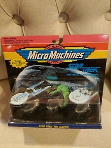 Star Trek The Movies 1993 Micro Machines Set 3 Ships Stands (Box 2)