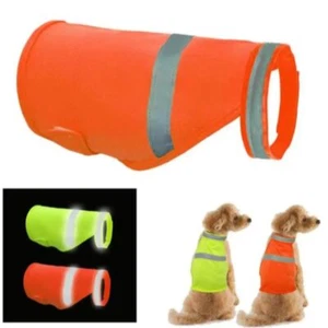 Reflective Dog Safety Vest Pet Fluorescent Clothes for Walking Night - Picture 1 of 14