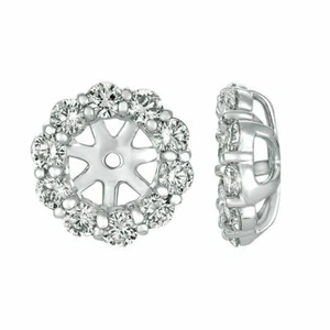 1,61 kt 7 Zeiger natürlicher Diamant Jacke Ohrringe 14 K Weißgold Mitte 8 mm - Bild 1 von 1