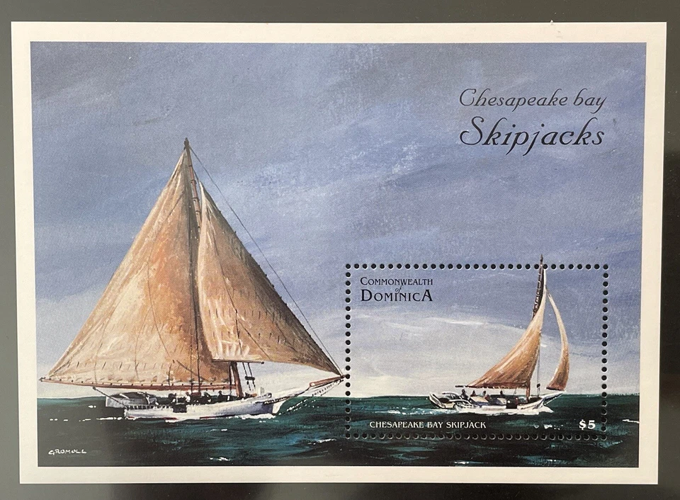 HOJA DE RECUERDO ESTAMPILLAS DE VELEROS DOMINICA 1998 MNH CHESAPEAKE BAY SHIPJACK 1 Foto 1 de 1