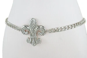 Women Black Wide Elastic Fashion Belt Fancy Gold Metal Interlocking Buckle S M - Picture 1 of 24