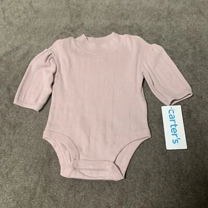 Carters 3 Months Baby Girls Bodysuit Blouse Purple 100% Cotton - Picture 1 of 4
