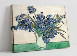 VINCENT VAN GOGH "IRISES" 1890 -CANVAS WALL ART PICTURE PRINT- FAMOUS PAINTING - Picture 1 of 2