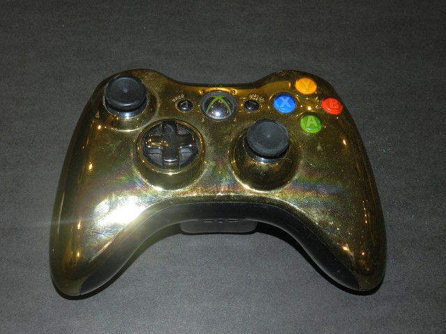 Controle original Xbox 360 dourado Microsoft. - Escorrega o Preço