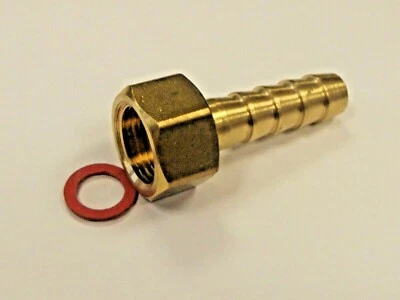 CONTEXT Female Swivel Nut Brass Hosetail with Fibre Washer to seal, and Multiple Sizes