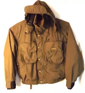VTG Hodgman Jacket Mens Hooded Fishing Hunting Coat Cargo Hike Camp Canvas Sz M - Picture 1 of 15