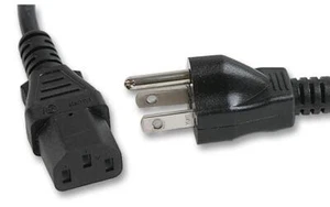 USA Plug to IEC C13 Mains Lead, 10A, 2m, Black - X-210705A - Picture 1 of 1