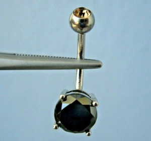 2,65 ctw ECHTER NATÜRLICHER SCHWARZER DIAMANT BAUCHRING mit CITRIN, DOPPELT, ZERTIFIKAT, DIA TESTER - Bild 1 von 12