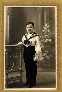 Carte Photo vintage card RPPC communiant habits de marin Billon Charlieu ph0204 - Picture 1 of 2