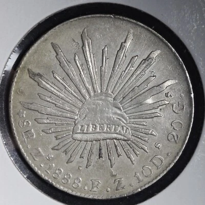 1888 ZS FZ República de México Plata 8 Reales ELECCIÓN XF Bonito! E767 Foto 1 de 2